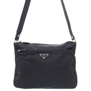 Prada Tessuto Crossbody messenger bag saffiano Leather Nero Black